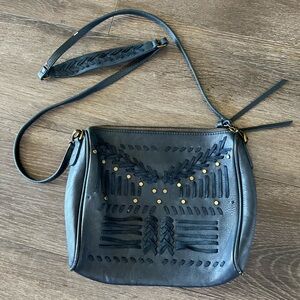 Big Buddha Dark Blue Crossbody bag with paisley interior